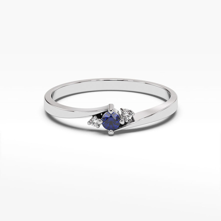 Pierścionek ze złota z szafirem