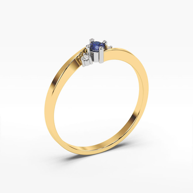 Pierścionek ze złota z szafirem