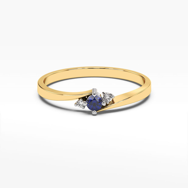 Pierścionek ze złota z szafirem