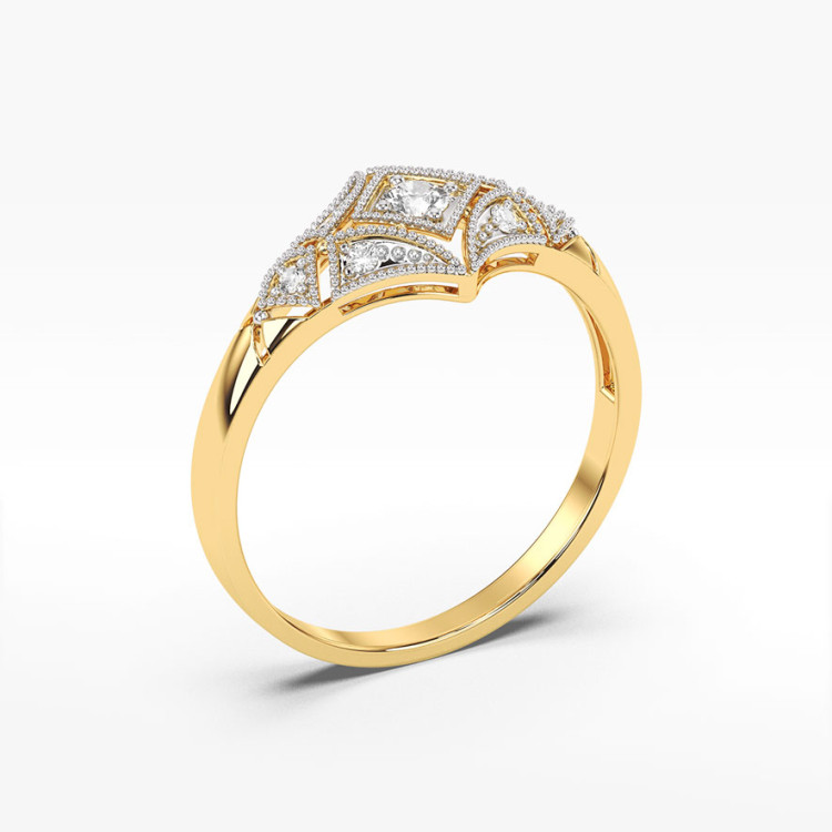 Złoty pierścionek z diamentami