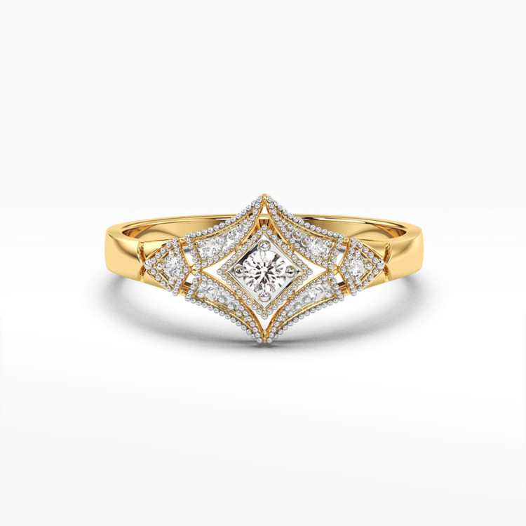 Złoty pierścionek z diamentami