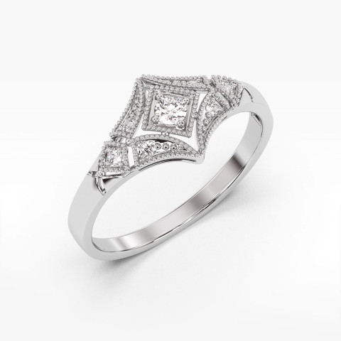 Złoty pierścionek z diamentami