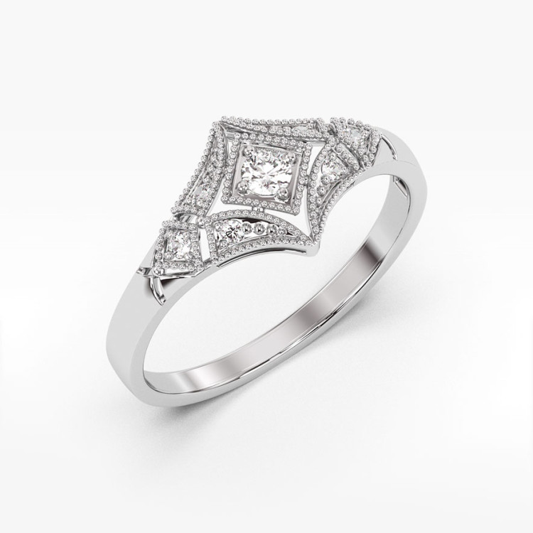 Złoty pierścionek z diamentami