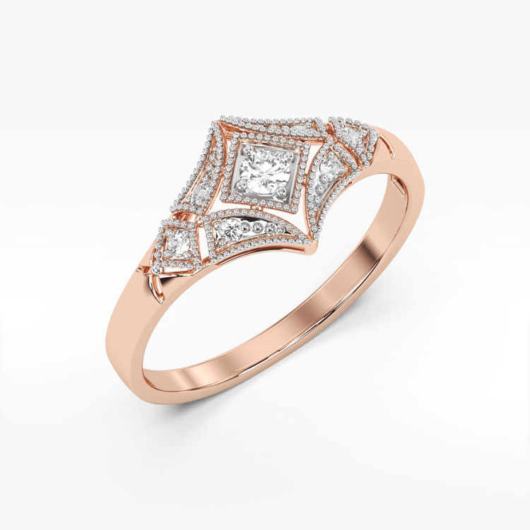 Złoty pierścionek z diamentami