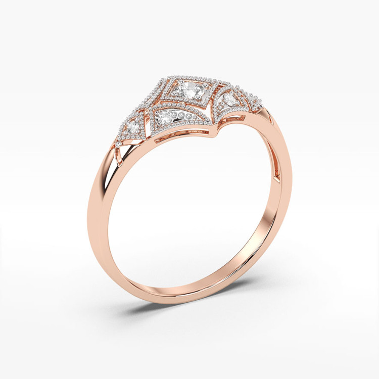 Złoty pierścionek z diamentami