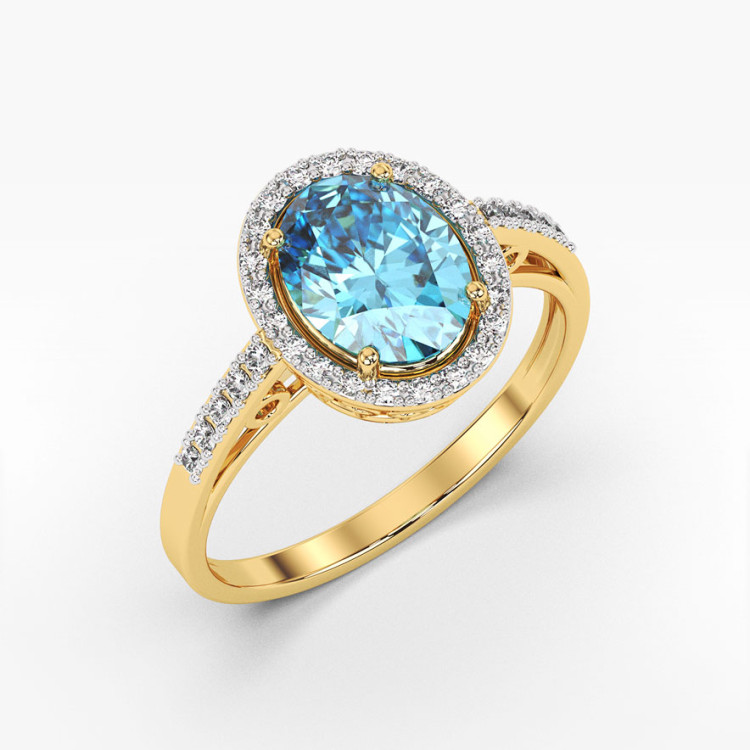 Pierścionek z topazem i diamentami