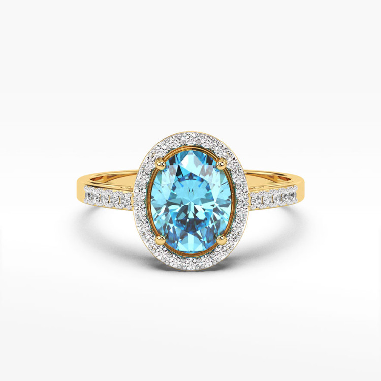 Pierścionek z topazem i diamentami