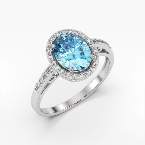 Pierścionek z topazem i diamentami