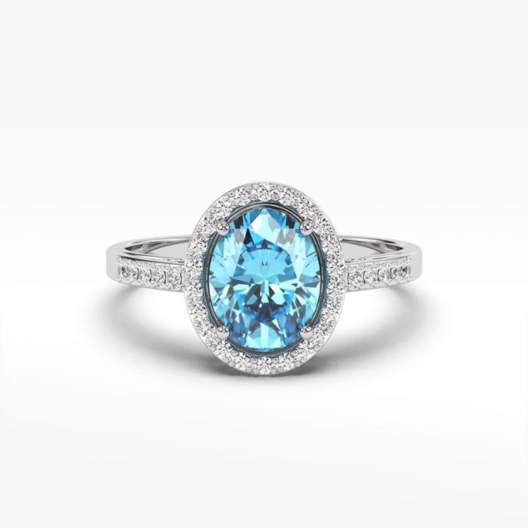 Pierścionek z topazem i diamentami