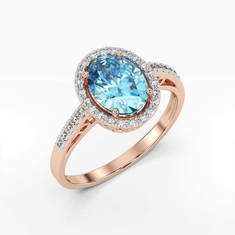 Pierścionek z topazem i diamentami