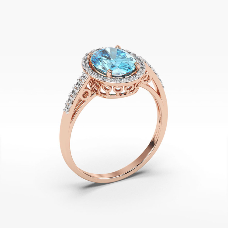 Pierścionek z topazem i diamentami