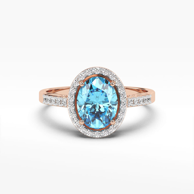 Pierścionek z topazem i diamentami