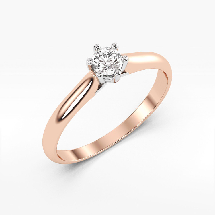 Pierścionek z różowego złota z diamentem
