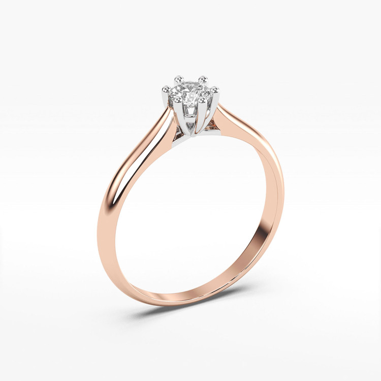 Pierścionek z różowego złota z diamentem