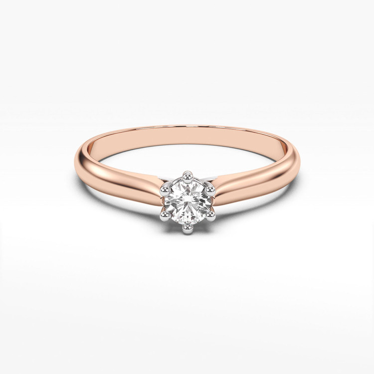 Pierścionek z różowego złota z diamentem