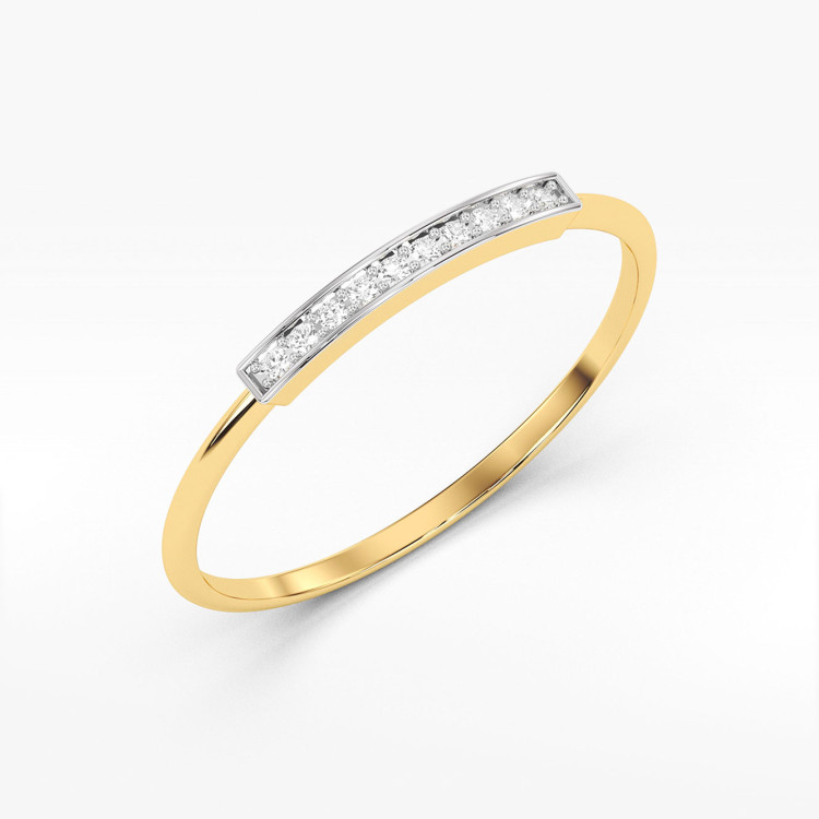 Pierścionek z żółtego złota z diamentami