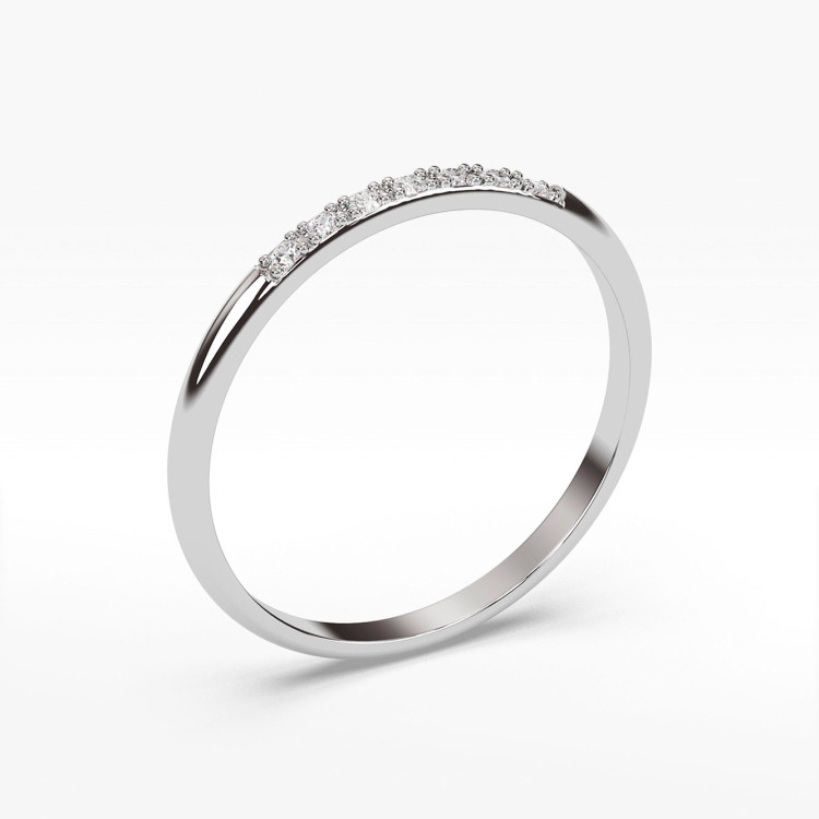 Pierścionek z białego złota z diamentami