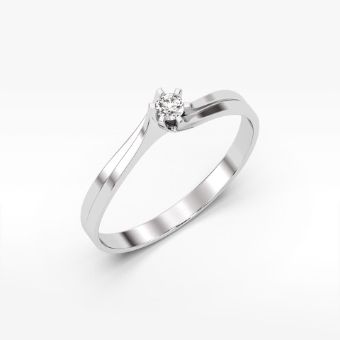 Pierścionek zaręczynowy z białego złota z diamentem