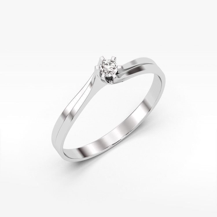 Pierścionek zaręczynowy z białego złota z diamentem