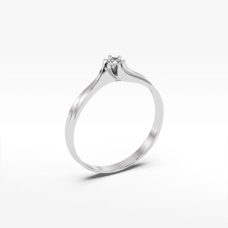 Pierścionek zaręczynowy z białego złota z diamentem