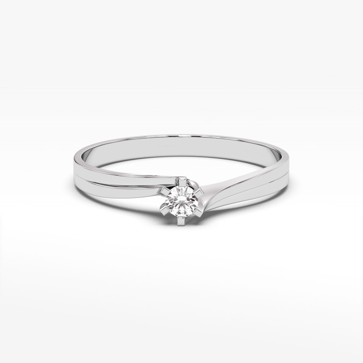 Pierścionek zaręczynowy z białego złota z diamentem