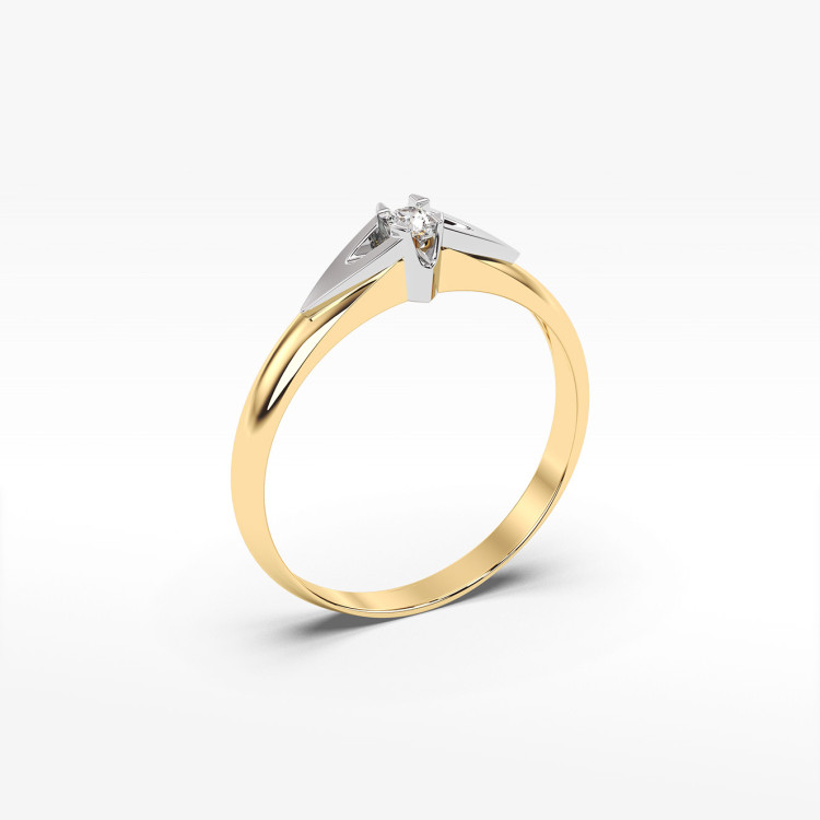 Pierścionek zaręczynowy z żółtego złota