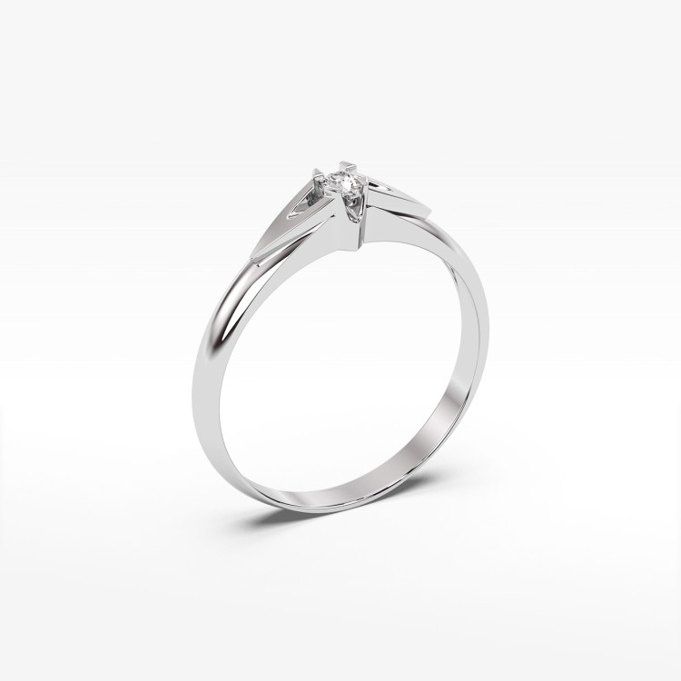 Pierścionek zaręczynowy z białego złota