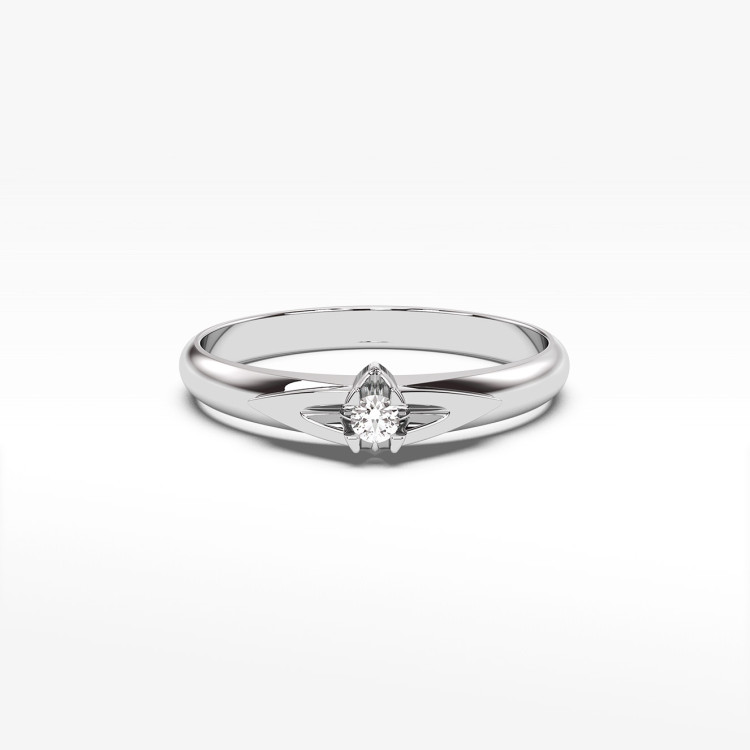 Pierścionek zaręczynowy z białego złota