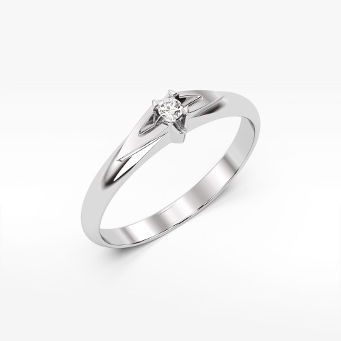 Pierścionek zaręczynowy z białego złota