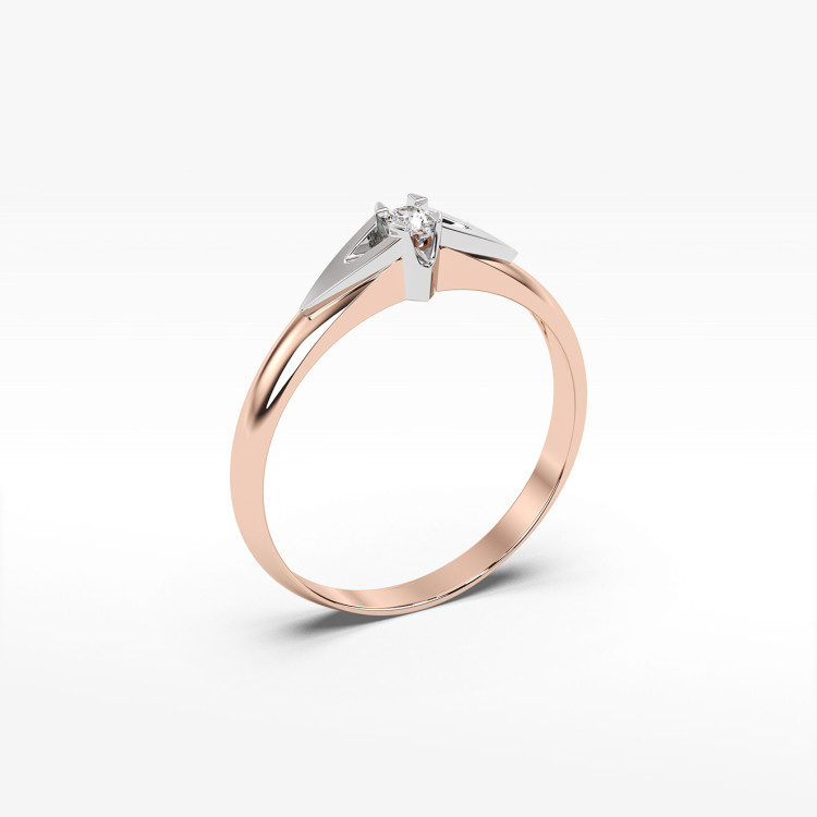 Pierścionek zaręczynowy z różowego złota