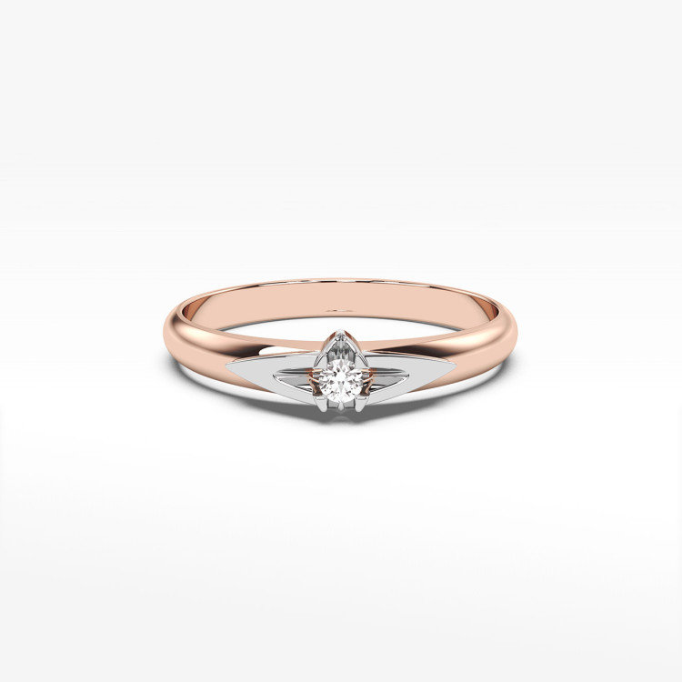 Pierścionek zaręczynowy z różowego złota