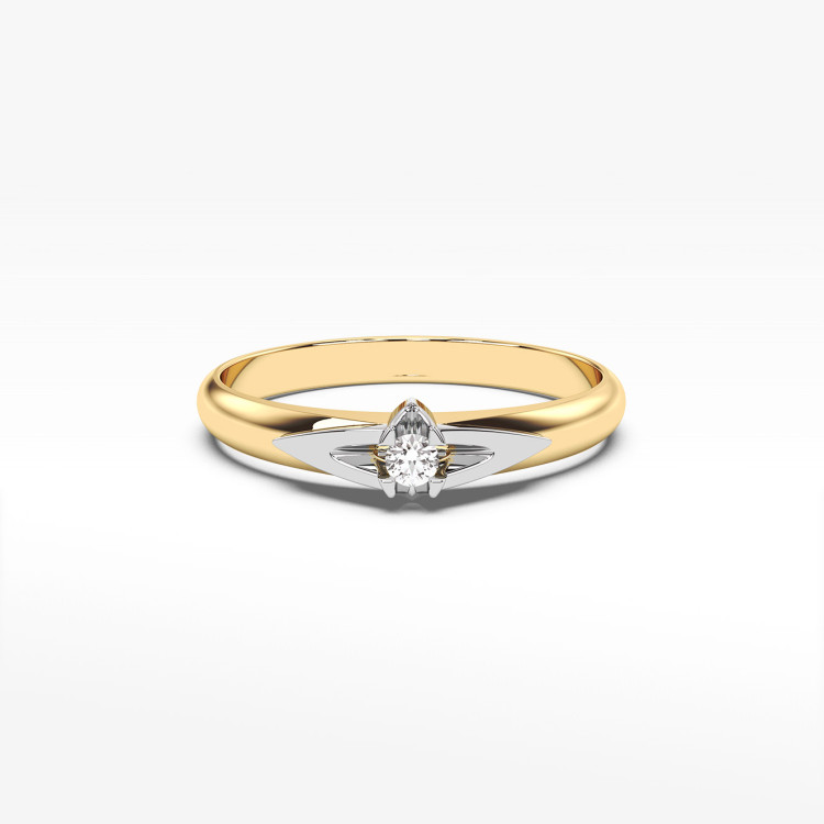 Pierścionek zaręczynowy z żółtego złota