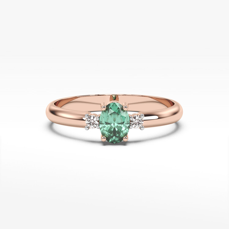 Pierścionek zaręczynowy ze złoty z szmaragdem