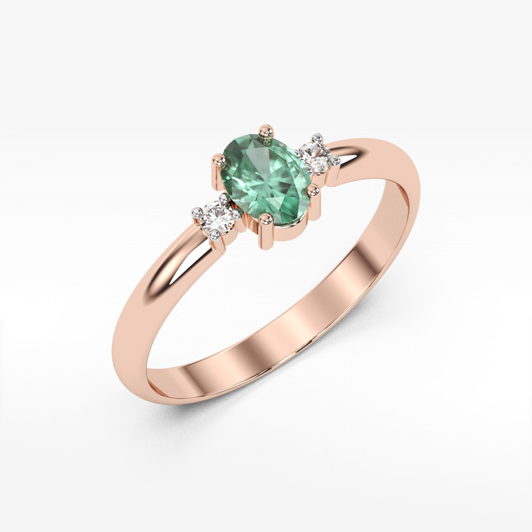 Pierścionek zaręczynowy ze złoty z szmaragdem