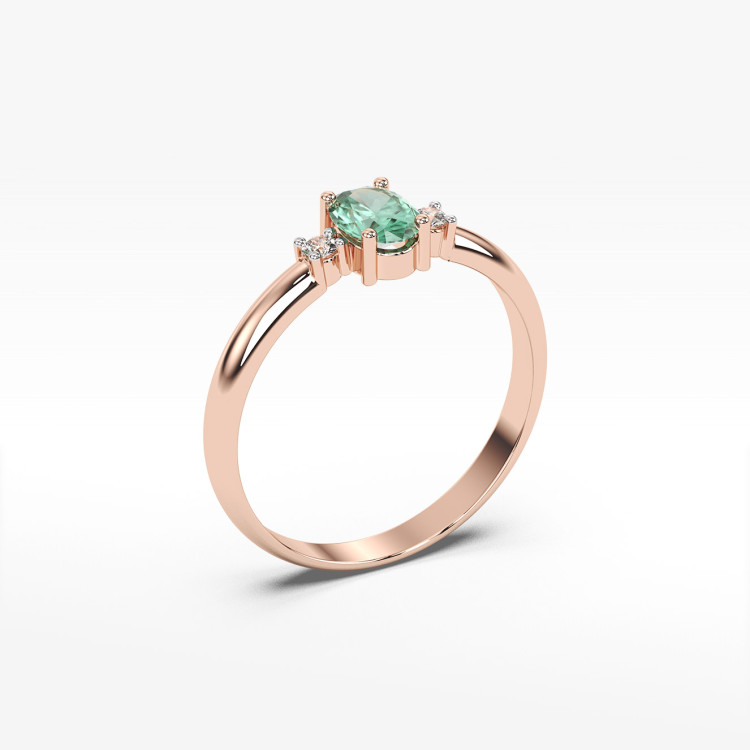 Pierścionek zaręczynowy ze złoty z szmaragdem