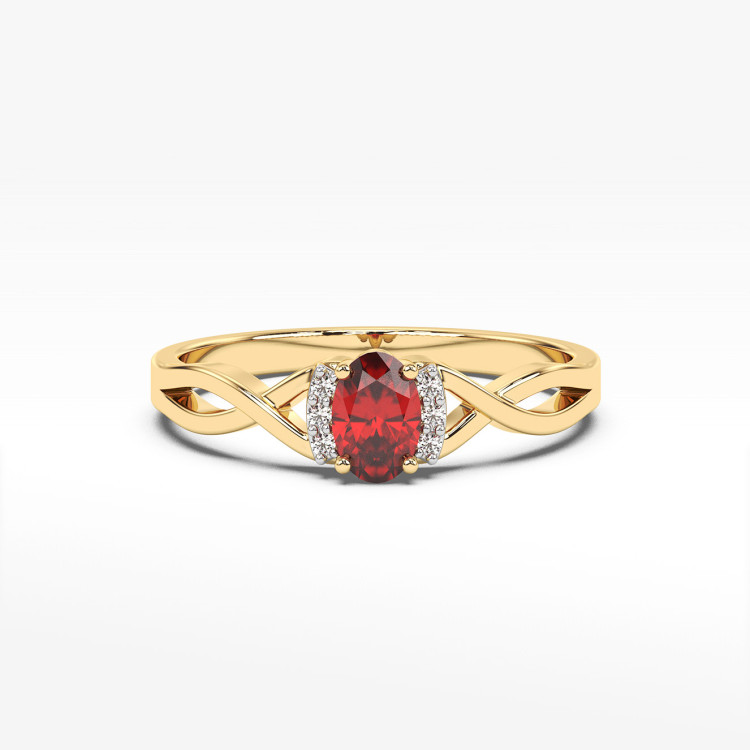 Złoty pierścionek z rubinem