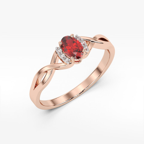 Złoty pierścionek z rubinem