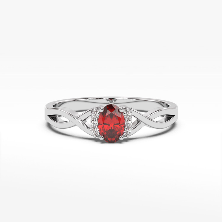 Złoty pierścionek z rubinem