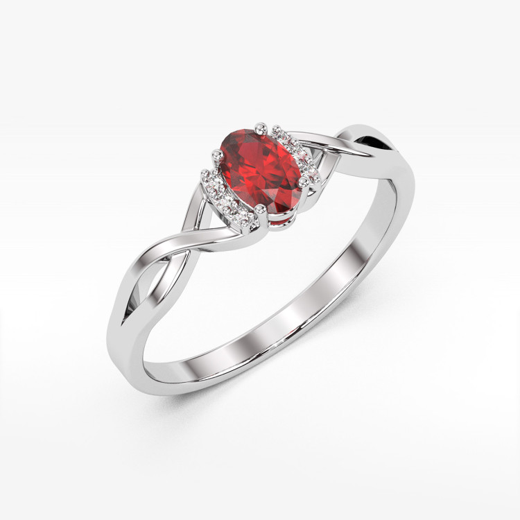 Złoty pierścionek z rubinem