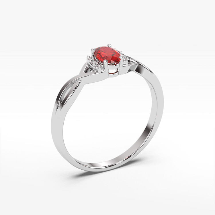 Złoty pierścionek z rubinem