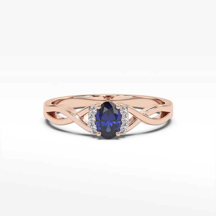 Złoty pierścionek z szafirem