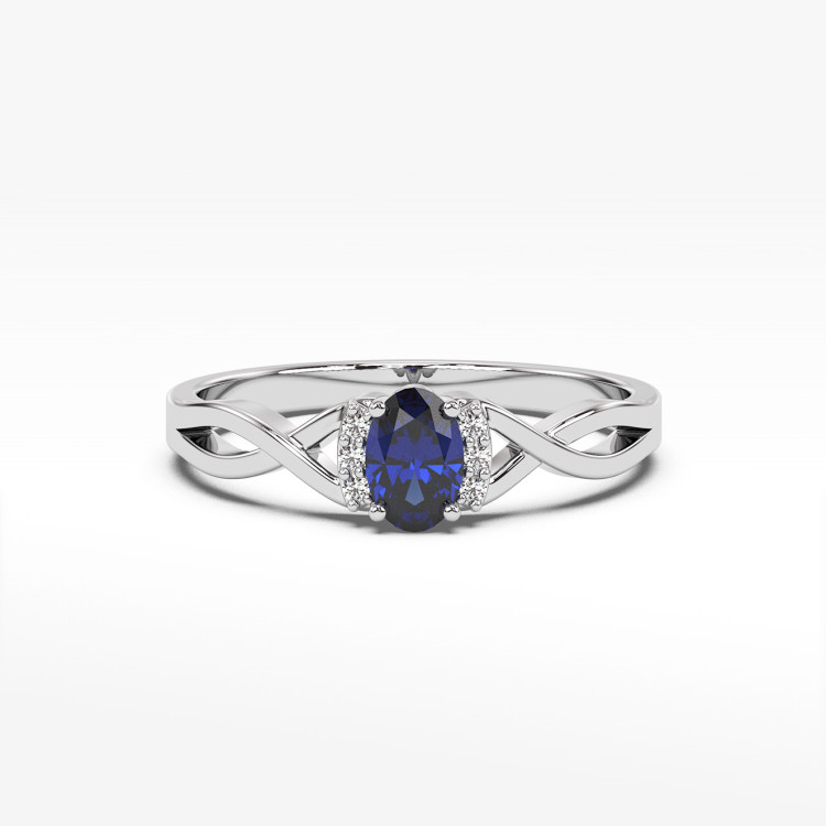 Złoty pierścionek z szafirem