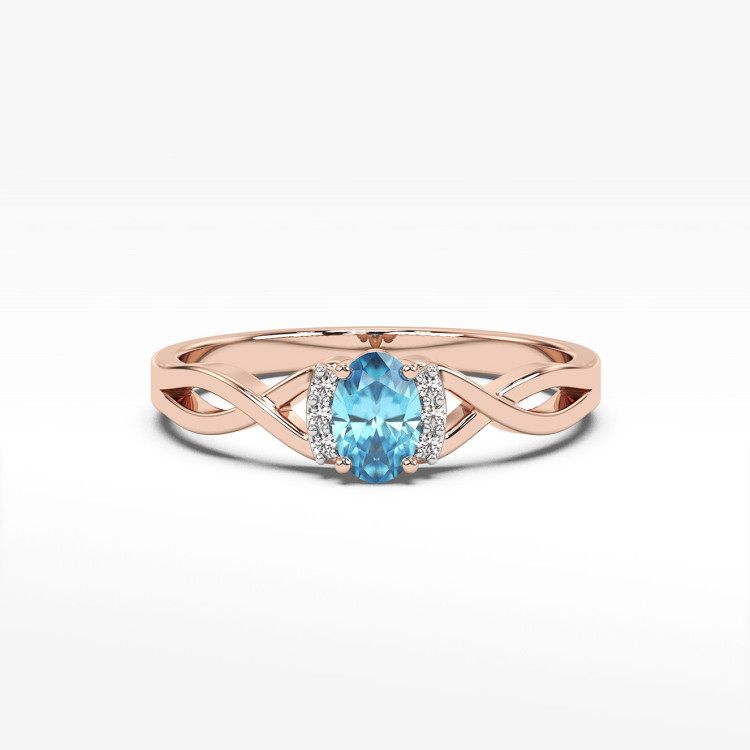 Złoty pierścionek z topazem