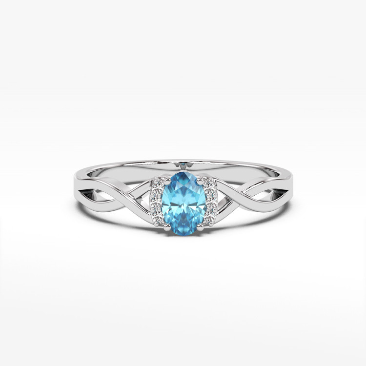 Złoty pierścionek z topazem