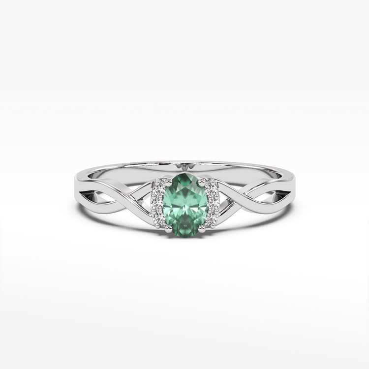 Pierścionek ze złota ze szmaragdem