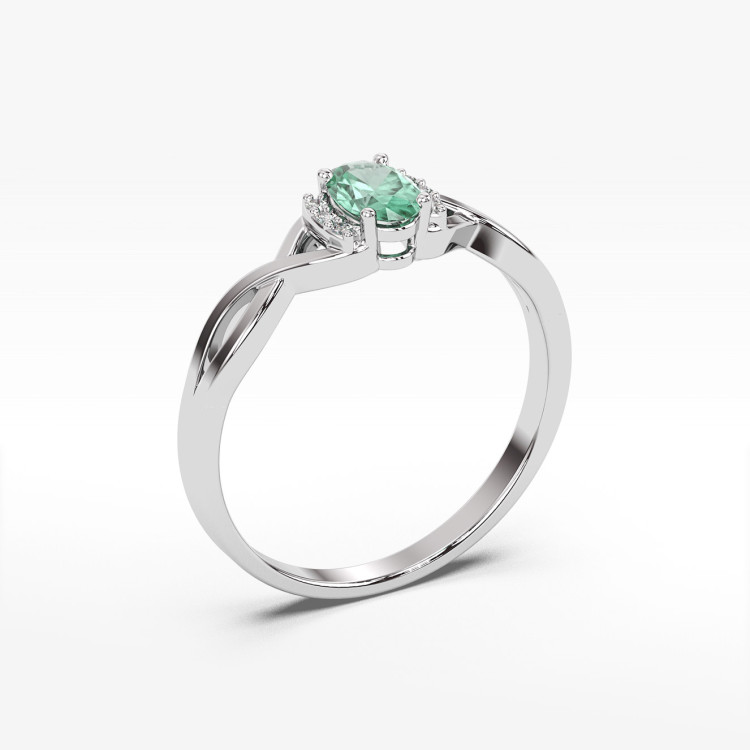 Pierścionek ze złota ze szmaragdem