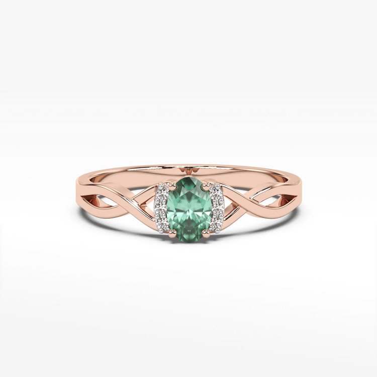 Pierścionek ze złota ze szmaragdem