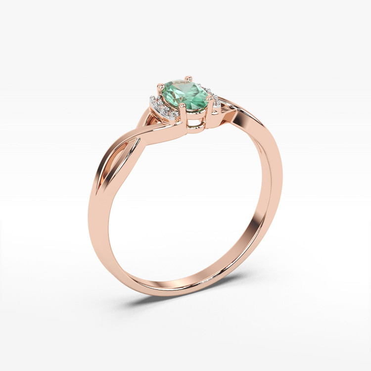 Pierścionek ze złota ze szmaragdem