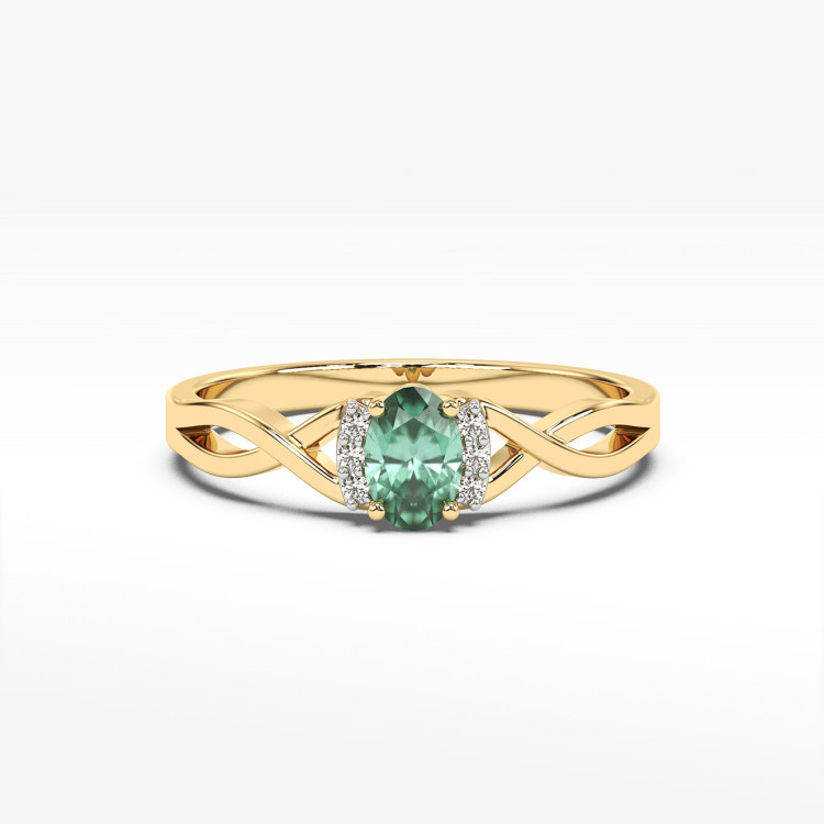 Pierścionek ze złota ze szmaragdem