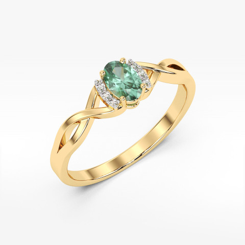 Pierścionek ze złota ze szmaragdem